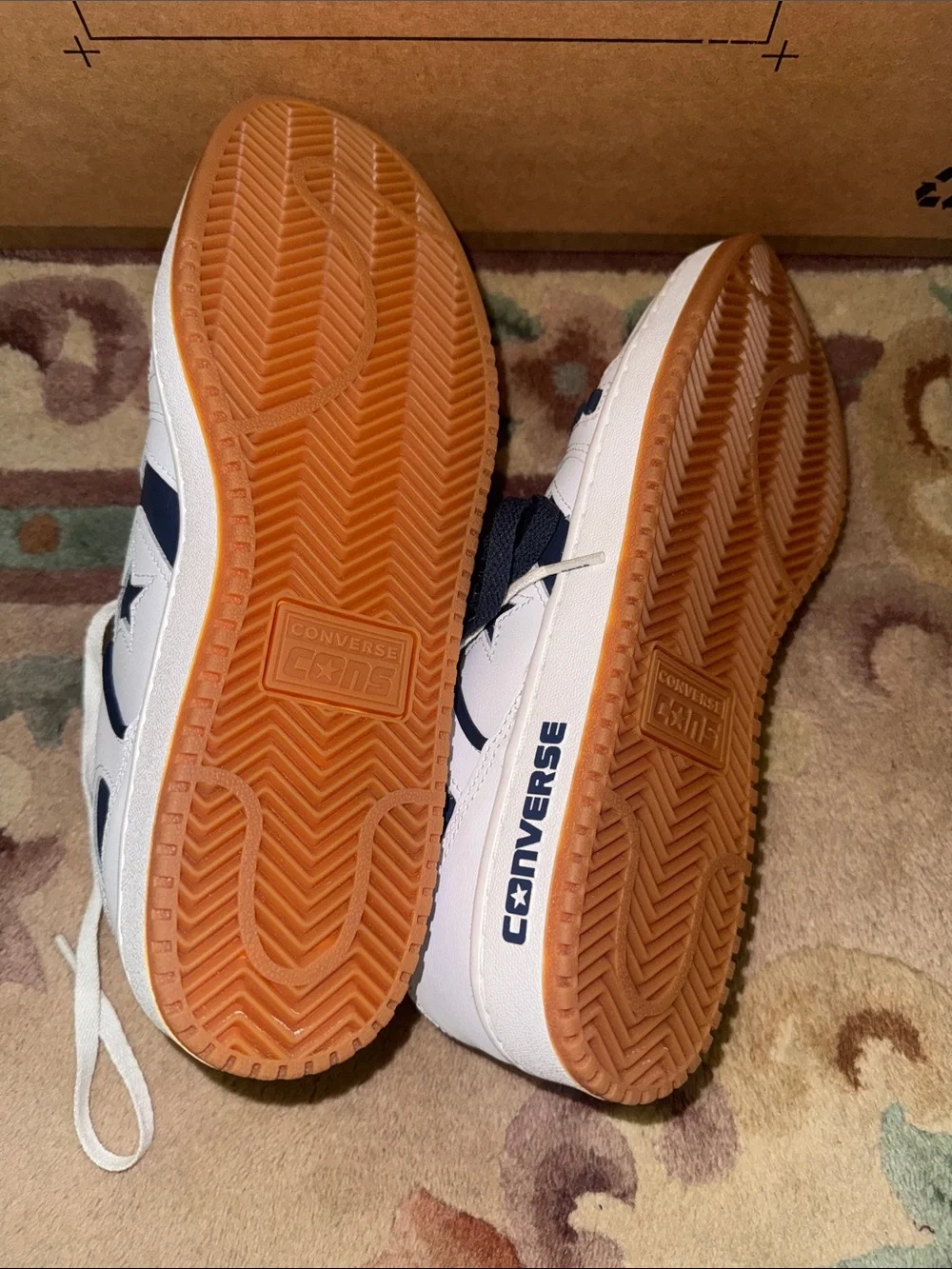 Converse White and Navy Low-Top Sneakers - Picture 4 of 4